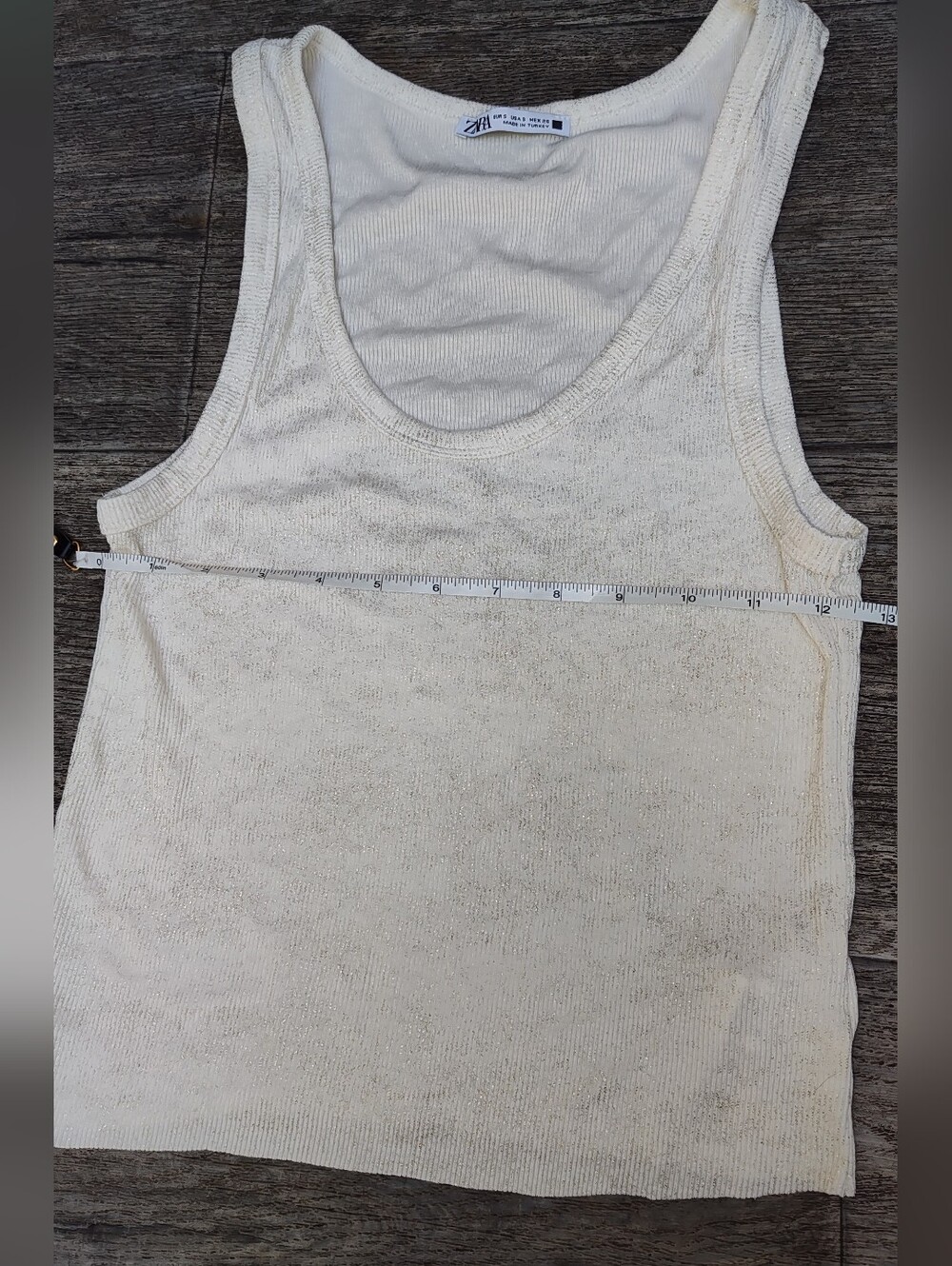 ZARA RIBBED SPARKLE Tank Top, Small - Picture 2 of 11